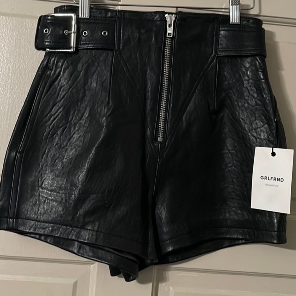 Grlfrnd faux leather shorts
